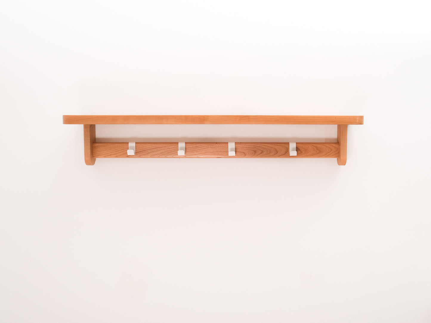 
                  
                    Tango wall shelf with coat rack and hooks - large format - Cherry - DEMO
                  
                